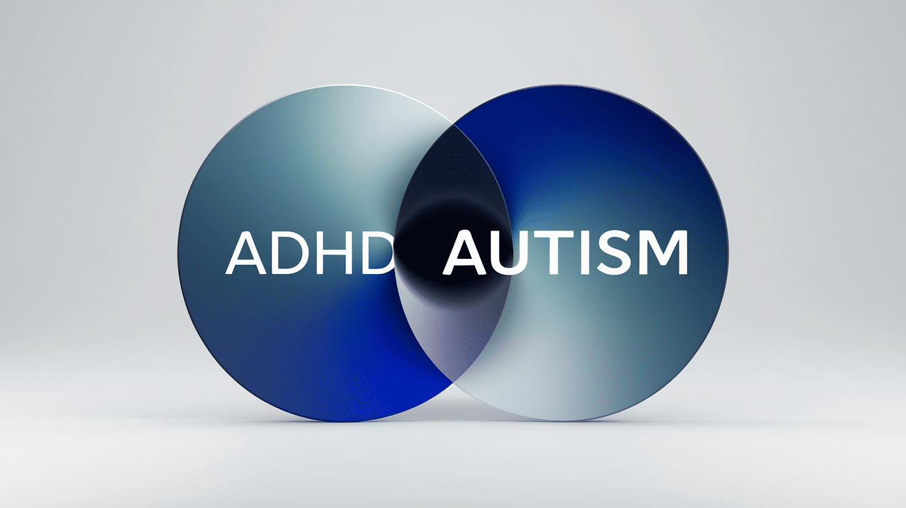 Venn diagram showing ADHD and Autism Overlap