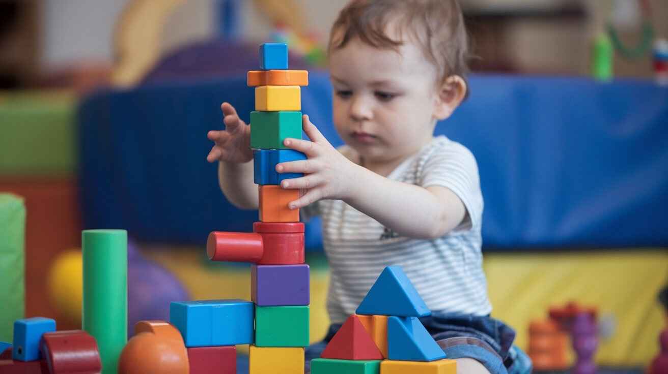 Toddler with blocks